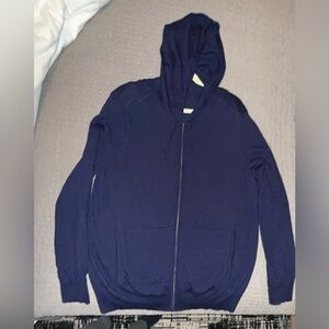 Banana Republic Men's Navy Blue Sweater Hoodie with front pockets